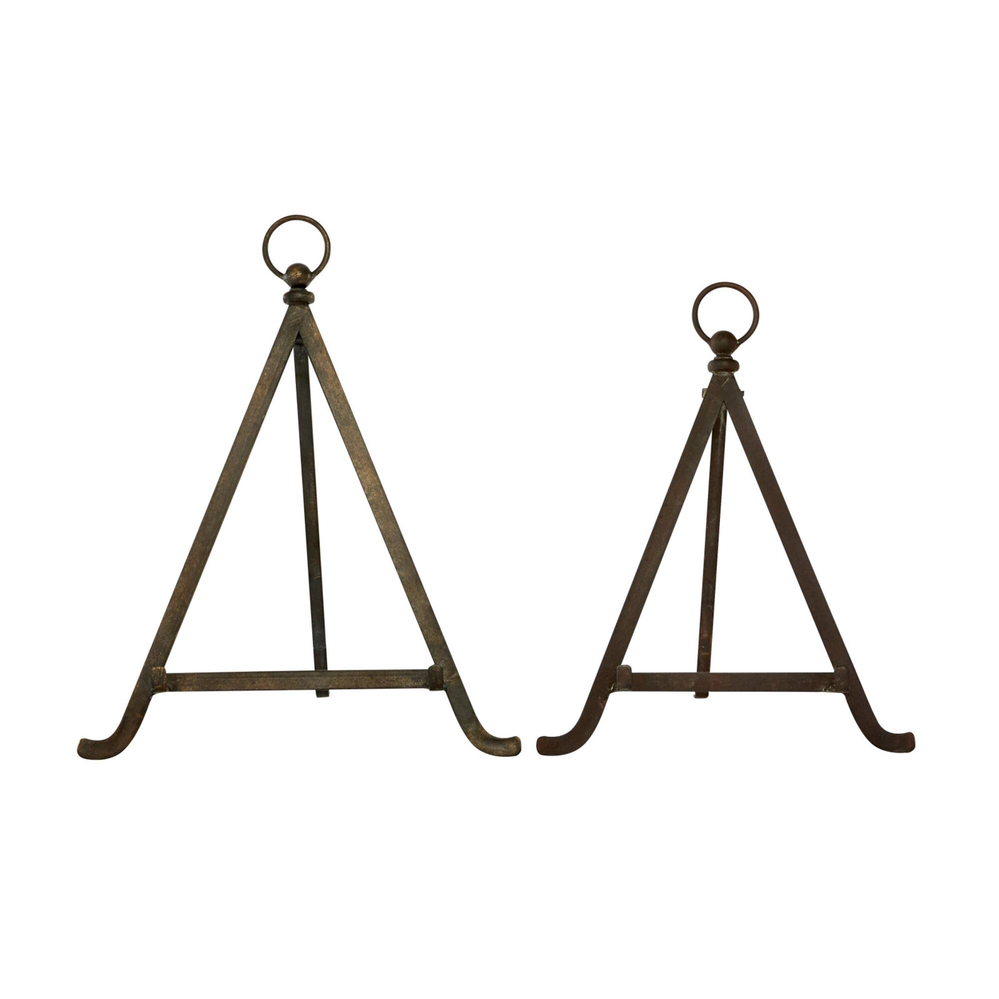 Set of 2" Bronze Metal Traditional Easels 13", 15"